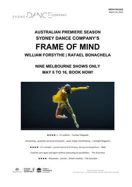 Frame of Mind William Forsythe | Rafael Bonachela