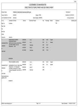 Government of Maharashtra Directorate of Employment and Self-Employment