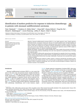 Identification of Markers Predictive for Response to Induction