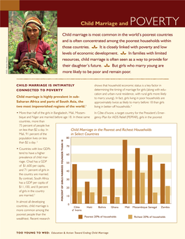 Child Marriage and POVERTY