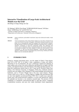 Interactive Visualization of Large-Scale Architectural Models Over the Grid Strolling in Tang Chang’An City