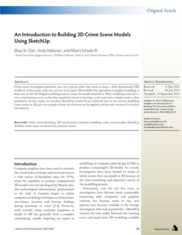 An Introduction to Building 3D Crime Scene Models Using Sketchup