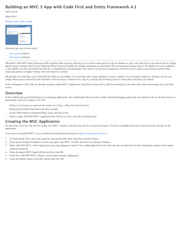 Building an MVC 3 App with Code First and Entity Framework 4.1 Julie Lerman