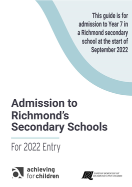 Secondary Admission Brochure