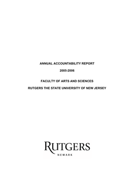 As We Enter the 2005-06 Academic Year, It Is Clear That Rutgers-Newark