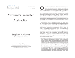 Avicenna's Emanated Abstraction