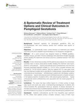 A Systematic Review of Treatment Options and Clinical Outcomes in Pemphigoid Gestationis