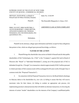 NY Amended Class Action Complaint (2009)