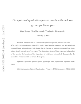On Spectra of Quadratic Operator Pencils with Rank One Gyroscopic