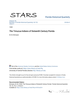 The Timucua Indians of Sixteenth Century Florida