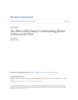 The Allure of the Radical: Understanding Jihadist Violence in the West Kabir Sethi Macalester College