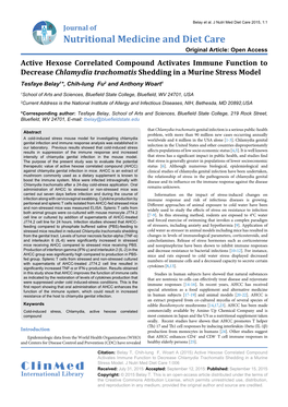 Active Hexose Correlated Compound Activates Immune Function To