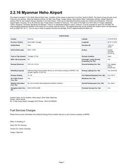 2.2.16 Myanmar Heho Airport