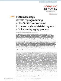 Systems Biology Reveals Reprogramming of the S-Nitroso