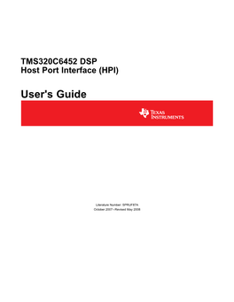 TMS320C6452 DSP Host Port Interface (HPI)