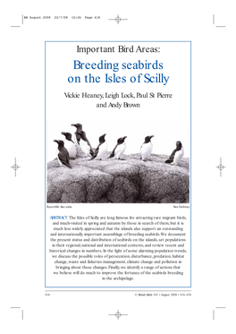 Breeding Seabirds on the Isles of Scilly Vickie Heaney, Leigh Lock, Paul St Pierre and Andy Brown