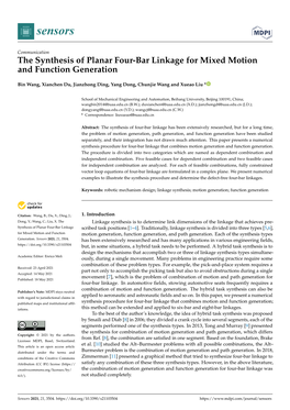 The Synthesis of Planar Four-Bar Linkage for Mixed Motion and Function Generation