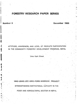 Forestr~{ Research Paper Series