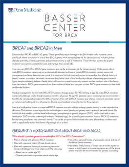 BRCA1 and BRCA2 in Men