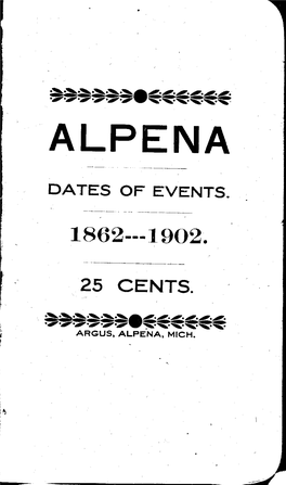 Alpena Dates of Events