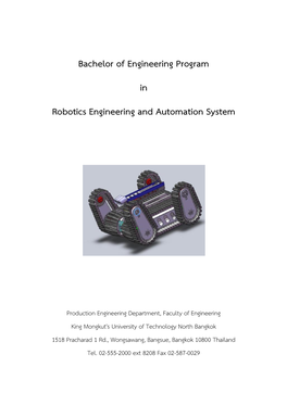 Bachelor of Engineering Program in Robotics Engineering and Automation System