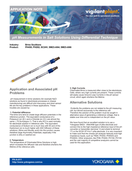 Ph Measurements in Salt Solutions Using Differential Technique