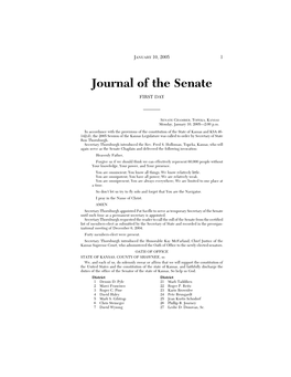 Journal of the Senate FIRST DAY