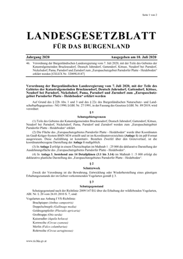 Landesgesetzblatt Für Das Burgenland