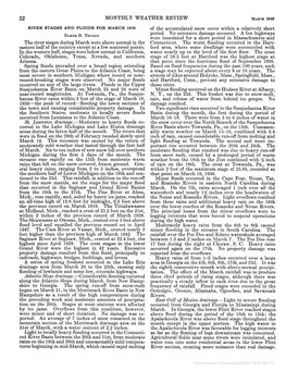 RIVER STAGES and FLOODS for MARCH 1948 of the Accumulated Snow Cover Within a Relatively Short ELMER NELSON Period
