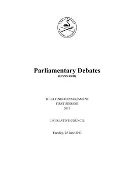 Parliamentary Debates (HANSARD)