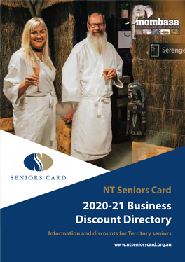 NT Seniors Card 2020-21 Business Discount Directory Information and Discounts for Territory Seniors