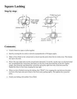 Square Lashing Step by Step