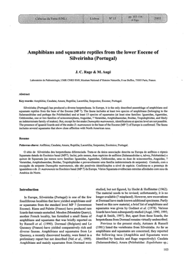 Amphibians and Squamate Reptiles from the Lower Eocene of Silveirinha (Portugal)