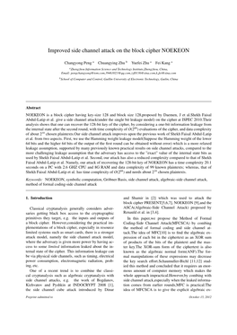 Improved Side Channel Attack on the Block Cipher NOEKEON