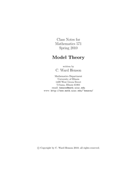 Model Theory