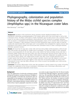 Phylogeography, Colonization and Population History of the Midas