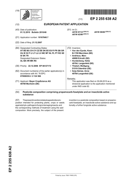 Pesticide Composition Comprising Propamocarb-Fosetylate and an Insecticide Active Substance