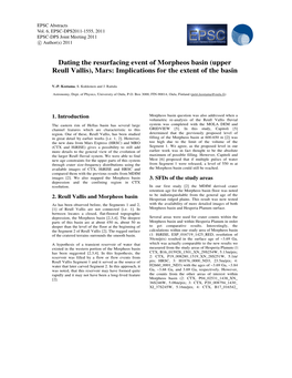 Dating the Resurfacing Event of Morpheos Basin (Upper Reull Vallis), Mars: Implications for the Extent of the Basin