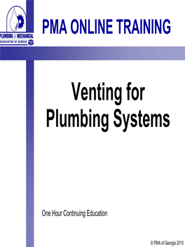 Venting for Plumbing Systems