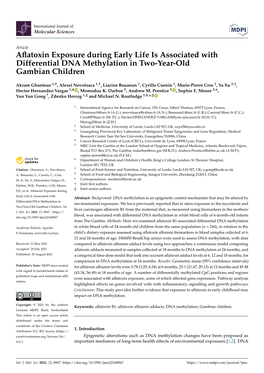 Aflatoxin Exposure During Early Life Is Associated with Differential DNA