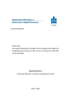 Bachelorarbeit ‐ Hochschule Mittweida – University of Applied Science (FH)