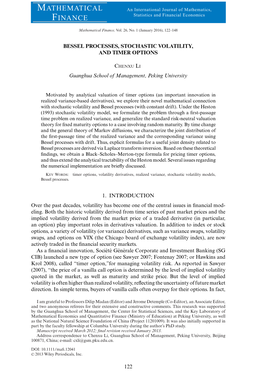 Bessel Processes, Stochastic Volatility, and Timer Options