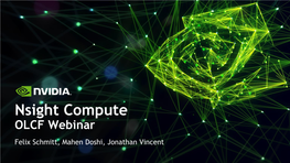 Nsight Compute OLCF Webinar