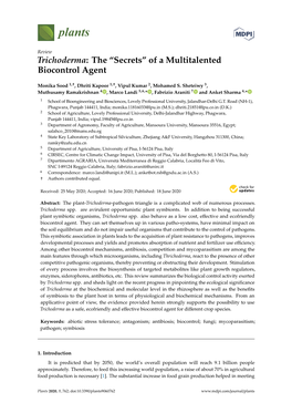 Trichoderma: the “Secrets” of a Multitalented Biocontrol Agent