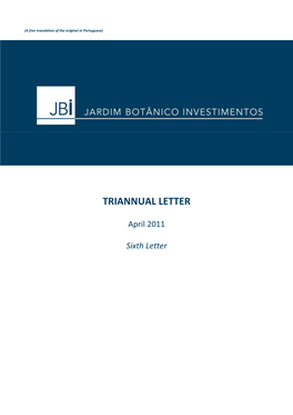 Triannual Letter