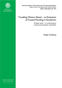 An Evaluation of Coastal Flooding in Stockholm På Djupt Vatten – En Utvärdering Av Kustöversvämningsrisk I Stockholm