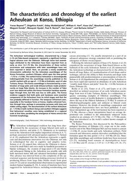 The Characteristics and Chronology of the Earliest Acheulean at Konso, Ethiopia