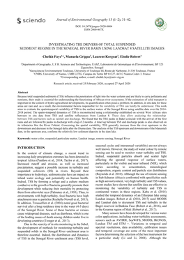 Investigating the Drivers of Total Suspended Sediment Regime in the Senegal River Basin Using Landsat 8 Satellite Images