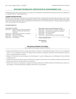 Welding Technology Certificate of Achievement