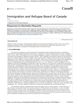 Immigration and Refugee Board of Canada Page 1 of 6